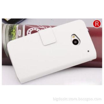 Wallet Type HTC Leather Phone Case , Genuine HTC ONE M7 Ext